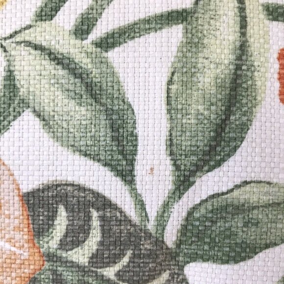 Newport orange flowers cotton feather throw sofa pillow zip 18" square USA - Picture 5 of 7